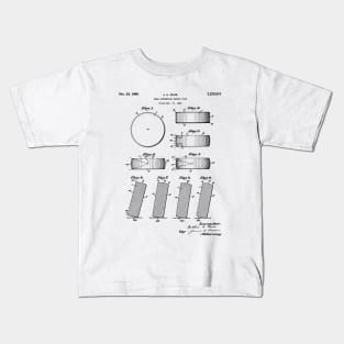 Ice Hockey Patent - Hockey Puck Art - Black And White Kids T-Shirt